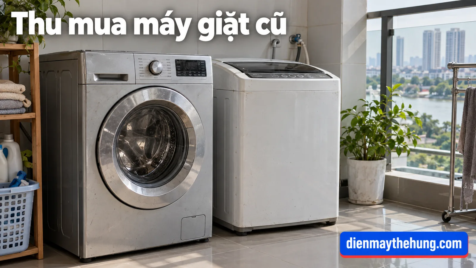 Máy giặt cửa trên và cửa trước đã qua sử dụng