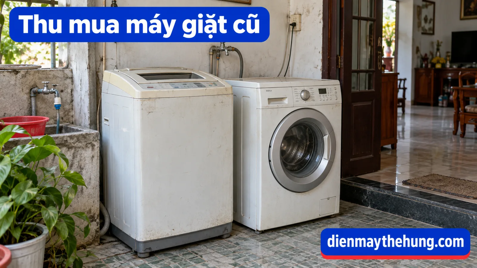Máy giặt cửa trên và cửa trước đã qua sử dụng
